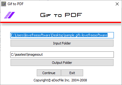 Gif to PDF- interface