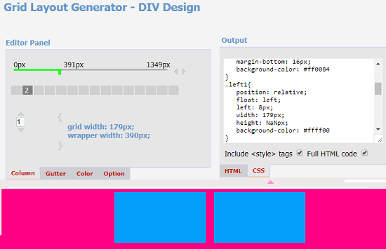 Grid layout generator free