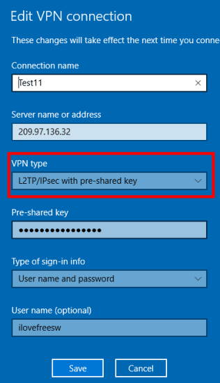 IPSec VPN connect in windows 10