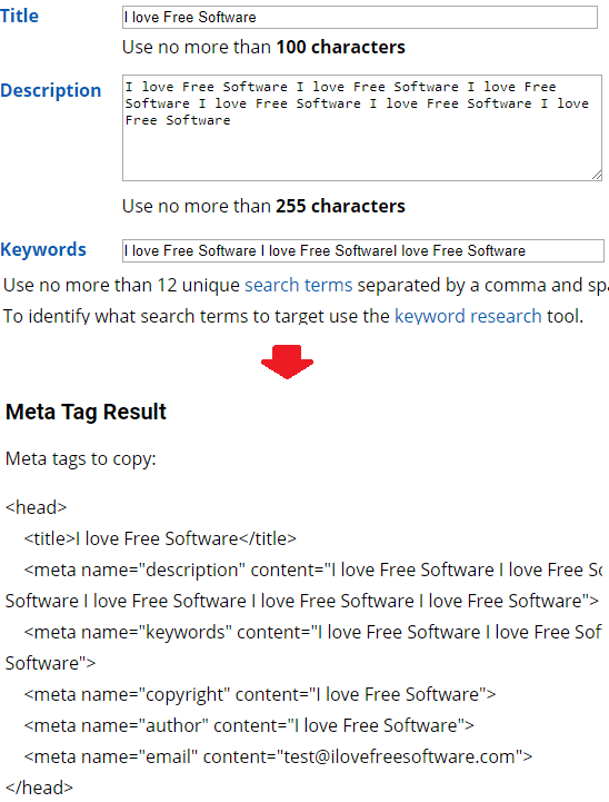 Meta Tag Generator Free