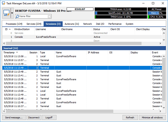 MiTeC Task Manager DeLuxe sessions