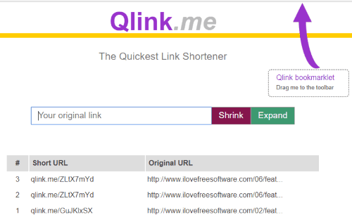 Qlink.me interface
