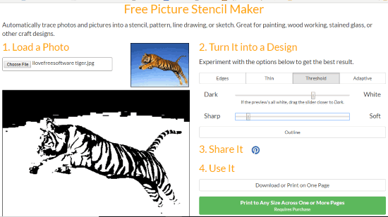 RapidResizer.com Free Picture Stencil Maker