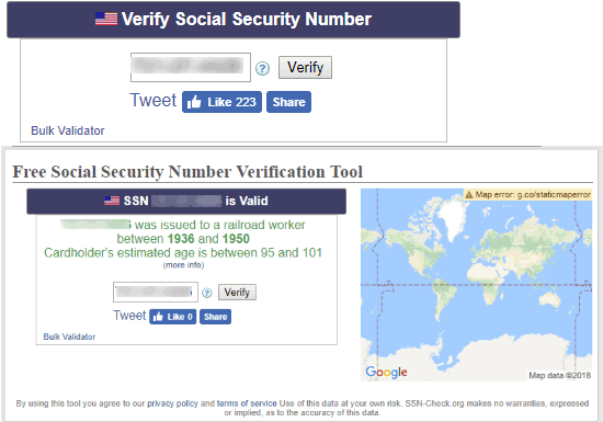 SSN-Check.org website