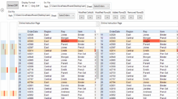 compare excel files side by side with difference highlight