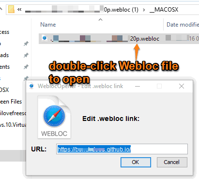 double click on webloc file