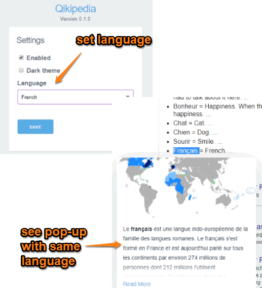 enable dark theme and change language