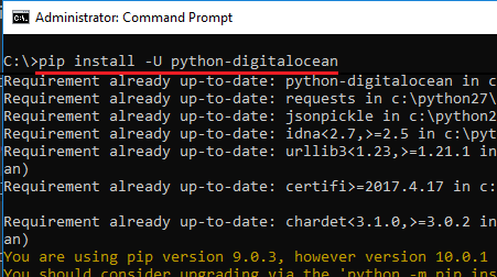 install python-digitalocean