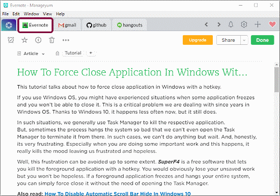 free Evernote desktop client for windows
