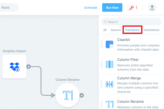 parabola io add filter to flow