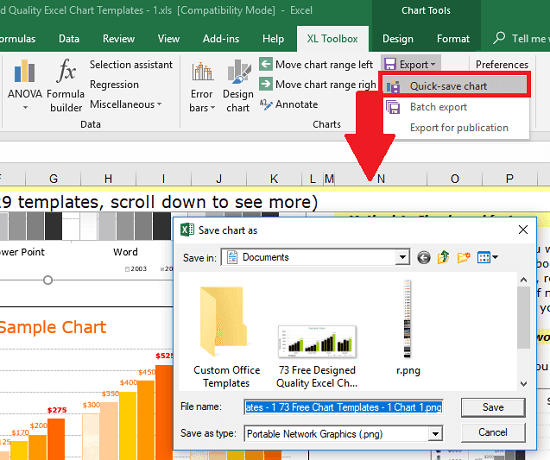 save single chart XL toolbox