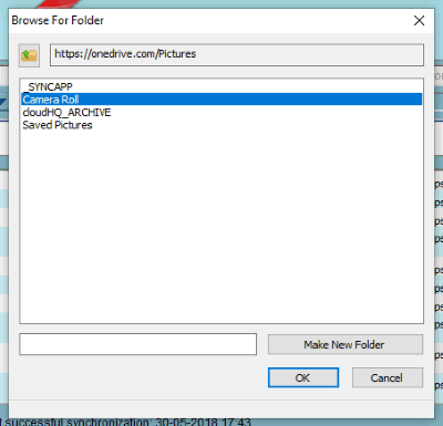 select folder to sync