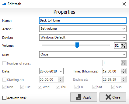 schedule system volume