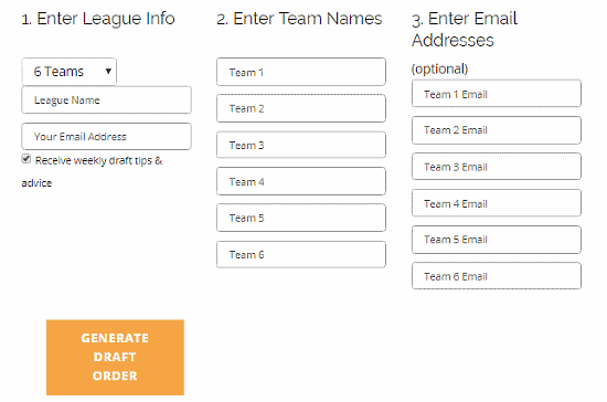 online random draft order generator