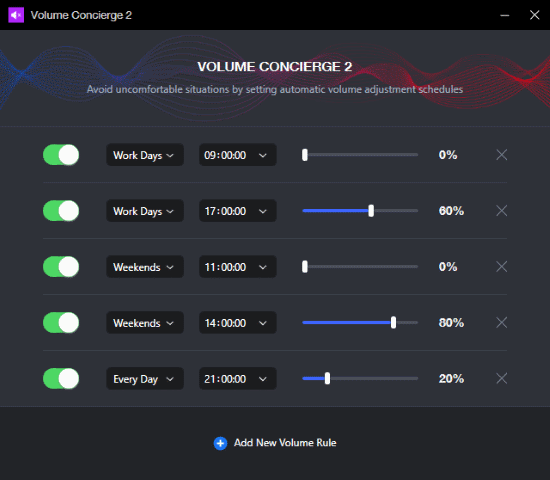 schedule system volume