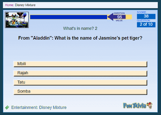 online Disney movie trivia