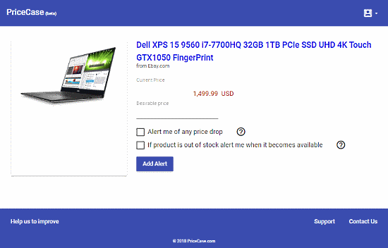 eBay price tracker website