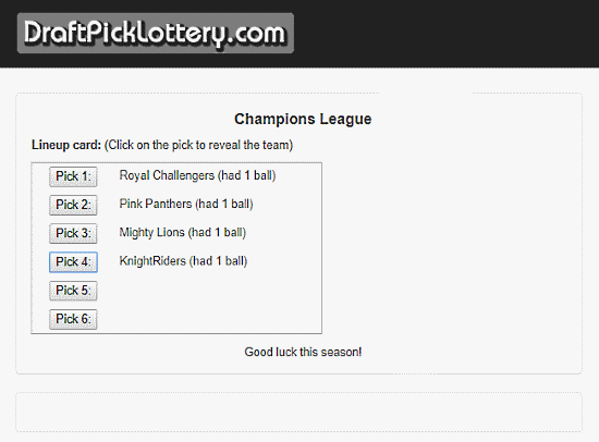 free online random draft order generator