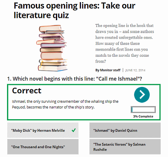 free online English literature quizzes for adults