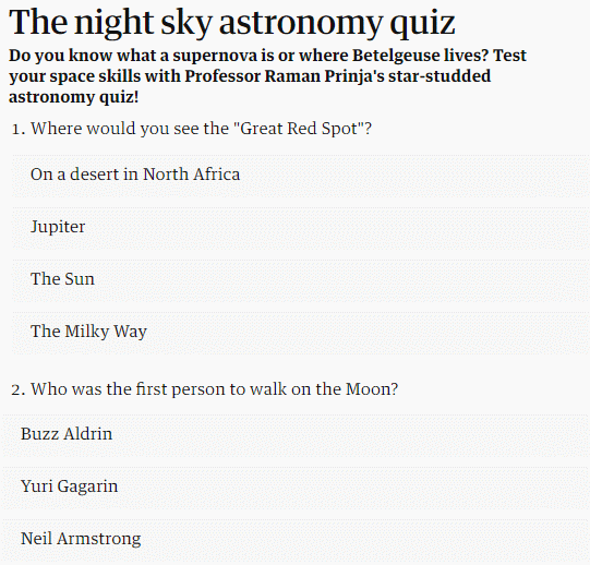 online astronomy quiz for kids free