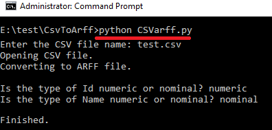 CSV-to-ARRF converter in action