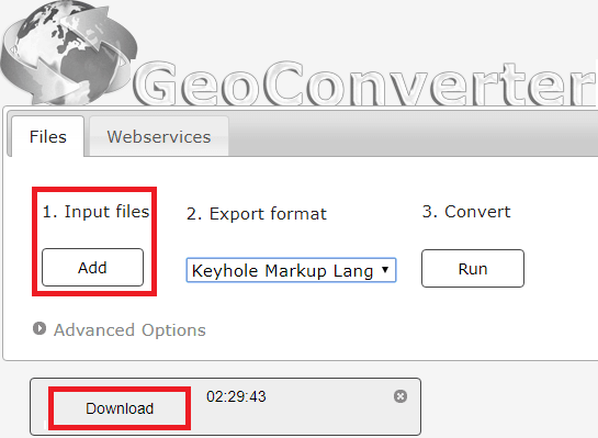GeoConvert free SHP to KML converter