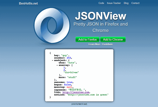 highlight JSON code in browser