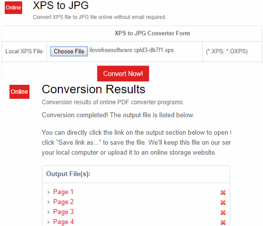 PDFConvertOnline.com XPS to JPG