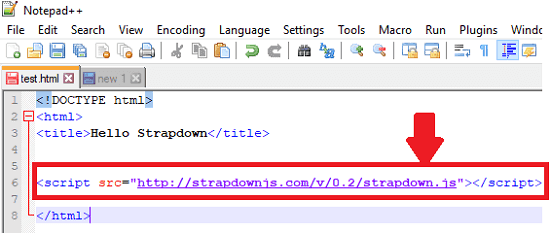 Strapdown add script in the document