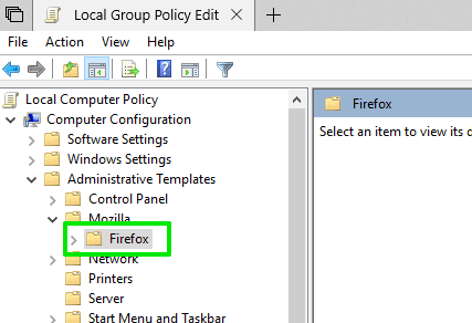 access firefox folder in group policy