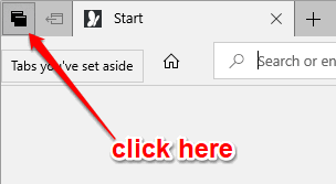 click tabs set aside icon