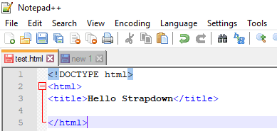 create HTML file