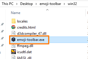 execute emoji-toolbar.exe application