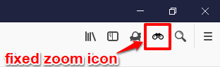 fixed zoom icon