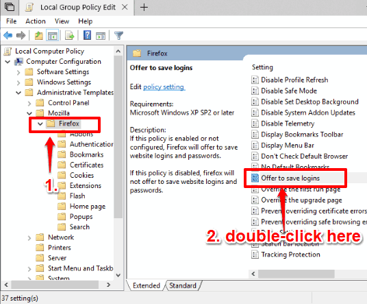 go to firefox folder and double click offer to save logins setting