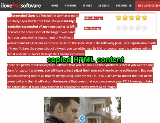 html content copied