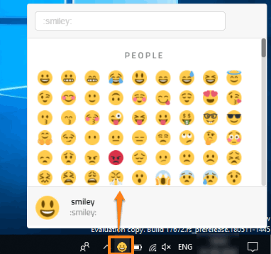 open twitter emoji panel using system tray