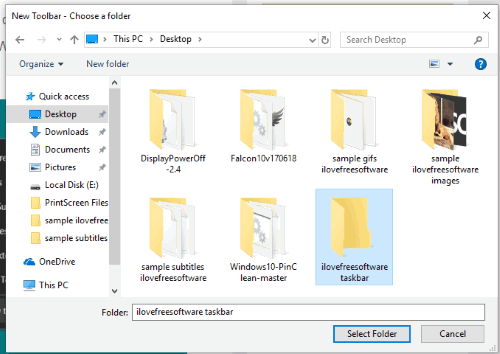 select an empty folder