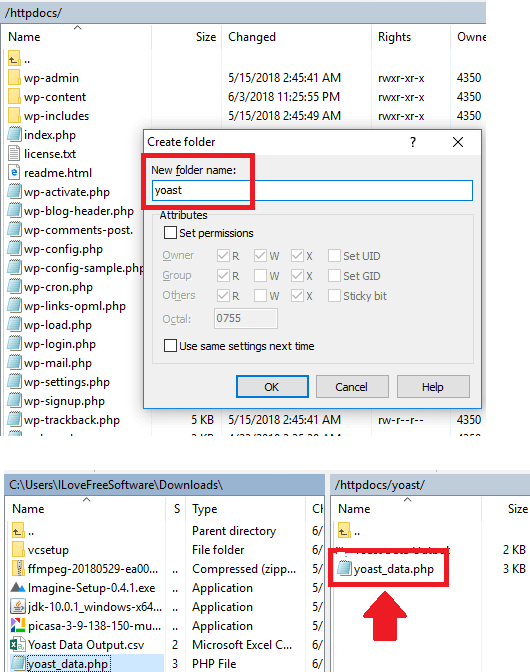 upload PHP file to the FTP