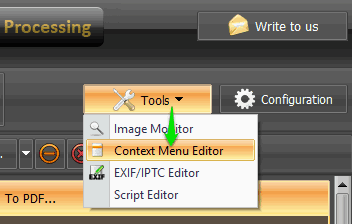 use context menu editor option