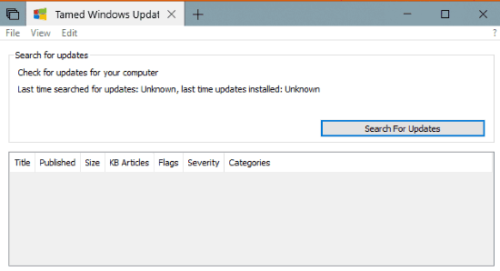use search for updates button