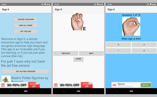 sign language learning app