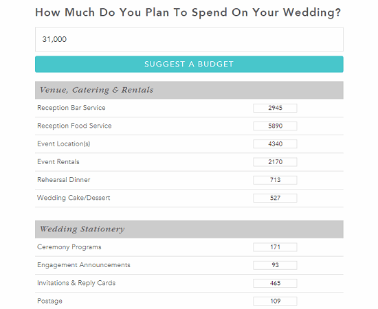 online wedding budget planner free