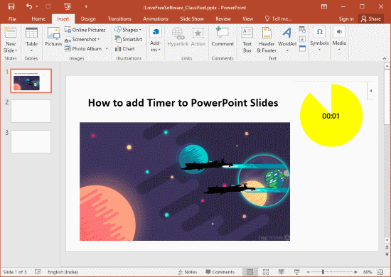 add timer to PowerPoint Slides