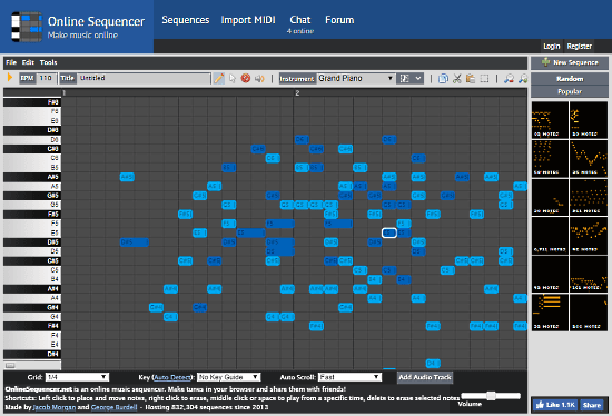 online virtual MIDI keyboard