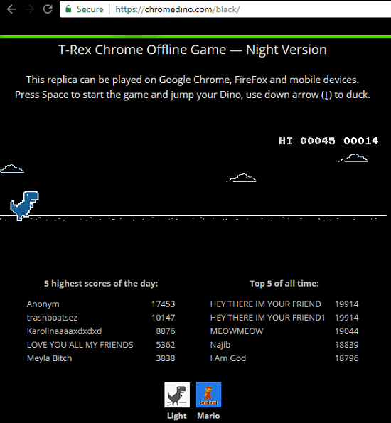 Chromedino free t-rex game