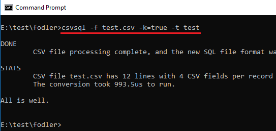 Csv2SQL free CSV to SQL converter tool command line