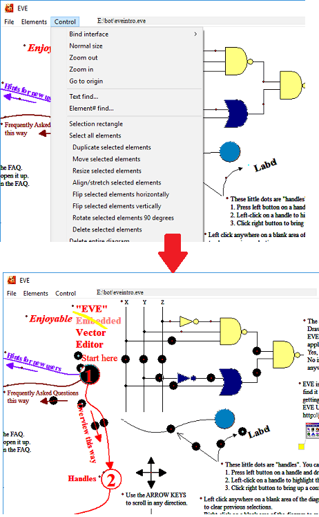 EVE Control menu for slection