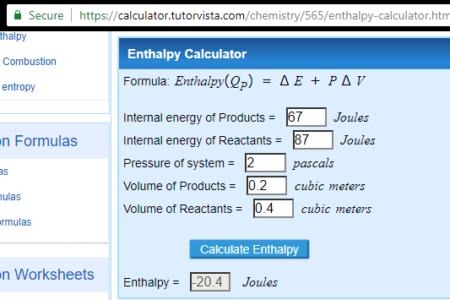 Enthalpy Calculator home