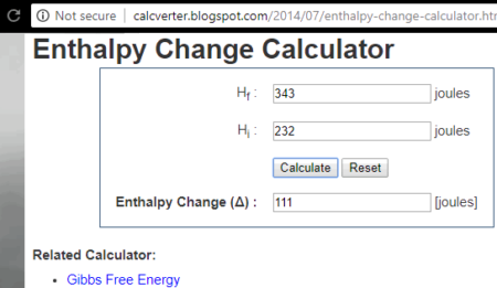 Enthalpy Change Calculator